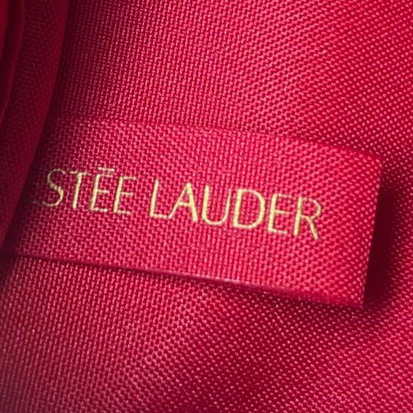 Estee Lauder Cosmetic Train Case Red Faux Leather Card Suits Detail Bag Charm - Picture 13 of 13